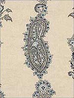 Khamsa Paisley Blue Upholstery Fabric 2012113550 by Lee Jofa Fabrics for sale at Wallpapers To Go