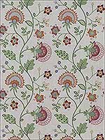 Portofino Embroidery Brights on Natural Fabric W724300 by Thibaut Wallpaper for sale at Wallpapers To Go