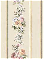 Striped Roses Wallpaper CN24640 by Norwall Wallpaper for sale at Wallpapers To Go