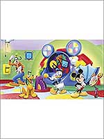 Mickey and Friends Clubhouse 7 Panel Mural JL1317M by York Wallpaper for sale at Wallpapers To Go