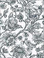 Kepler Light Blue Sketched Floral Wallpaper 356092 by Kennenth James Wallpaper for sale at Wallpapers To Go