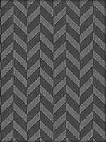Gamma Charcoal Herringbone Wallpaper 356132 by Kennenth James Wallpaper for sale at Wallpapers To Go