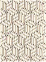 Tumbling Blocks Greige Wallpaper 5007960 by Schumacher Wallpaper for sale at Wallpapers To Go