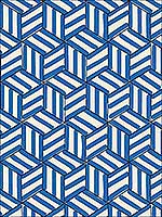Tumbling Blocks Cobalt Wallpaper 5007962 by Schumacher Wallpaper for sale at Wallpapers To Go