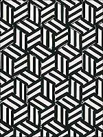 Tumbling Blocks Black Wallpaper 5007964 by Schumacher Wallpaper for sale at Wallpapers To Go