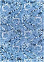 Sherrill Paisley Blue and White Fabric F985079 by Thibaut Fabrics for sale at Wallpapers To Go