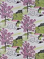 Daintree Embroidery Fuchsia Fabric W785002 by Thibaut Fabrics for sale at Wallpapers To Go