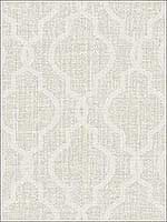 Geometric Jute White Quatrefoil Wallpaper PS41700 by Kenneth James Wallpaper for sale at Wallpapers To Go
