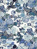 Chiang Mai Dragon China Blue Fabric 173272 by Schumacher Fabrics for sale at Wallpapers To Go