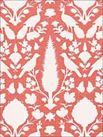 Chenonceau Coral Fabric 173564 by Schumacher Fabrics for sale at Wallpapers To Go