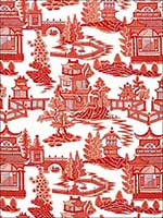 Nanjing Coral Fabric 174430 by Schumacher Fabrics for sale at Wallpapers To Go