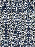 Maya Ikat Print Indigo Fabric 174752 by Schumacher Fabrics for sale at Wallpapers To Go