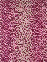 Iconic Leopard Fuchsia Natural Fabric 175723 by Schumacher Fabrics for sale at Wallpapers To Go