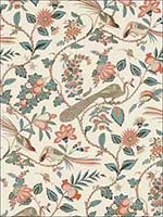 Campagne Peacock And Rouge Fabric 175950 by Schumacher Fabrics for sale at Wallpapers To Go