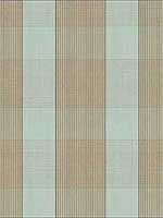 Avon Gingham Plaid Mocha Aqua Fabric 63023 by Schumacher Fabrics for sale at Wallpapers To Go