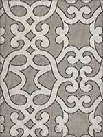 Amboise Linen Embroidery Zinc Fabric 65180 by Schumacher Fabrics for sale at Wallpapers To Go