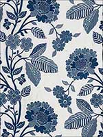 Elspeth Indigo Fabric 69162 by Schumacher Fabrics for sale at Wallpapers To Go