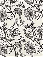Full Bloom Embroidery Ink Fabric 70812 by Schumacher Fabrics for sale at Wallpapers To Go