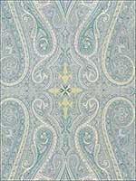 Pasha Paisley Sky Fabric 174802 by Schumacher Fabrics for sale at Wallpapers To Go