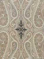 Pasha Paisley Stone Fabric 174803 by Schumacher Fabrics for sale at Wallpapers To Go