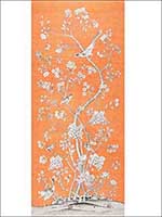 Chinois Palais Tangerine Fabric 175044 by Schumacher Fabrics for sale at Wallpapers To Go