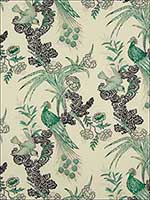 Peacock Emerald Fabric 175911 by Schumacher Fabrics for sale at Wallpapers To Go