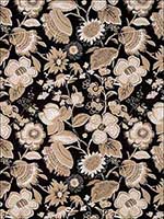 Tikki Garden Lava Black Fabric 176010 by Schumacher Fabrics for sale at Wallpapers To Go