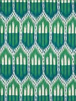 Bukhara Ikat Emerald And Peacock Fabric 176083 by Schumacher Fabrics for sale at Wallpapers To Go