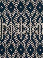 Asaka Ikat Indigo Fabric 176095 by Schumacher Fabrics for sale at Wallpapers To Go