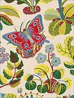 Exotic Butterfly Multi Fabric 176181 by Schumacher Fabrics for sale at Wallpapers To Go