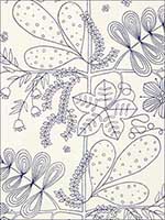 Blommen Navy Fabric 176203 by Schumacher Fabrics for sale at Wallpapers To Go