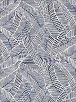 Abstract Leaf Navy Fabric 176222 by Schumacher Fabrics for sale at Wallpapers To Go