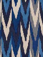 Kashgar Ikat Indigo And Slate Fabric 176100 by Schumacher Fabrics for sale at Wallpapers To Go