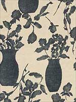Hugo Floral Faded Black Fabric 176242 by Schumacher Fabrics for sale at Wallpapers To Go