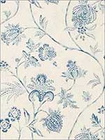 Chinoiserie Vine China Blue Fabric 176490 by Schumacher Fabrics for sale at Wallpapers To Go