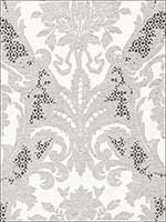 Toscana Linen Damask Grisaille Fabric 66342 by Schumacher Fabrics for sale at Wallpapers To Go