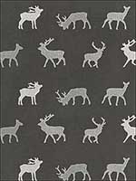 Caribou Embroidery Charcoal Fabric 67160 by Schumacher Fabrics for sale at Wallpapers To Go