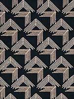V Step Black Fabric 69430 by Schumacher Fabrics for sale at Wallpapers To Go