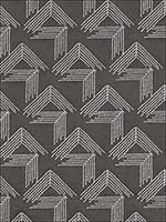 V Step Charcoal Fabric 69433 by Schumacher Fabrics for sale at Wallpapers To Go