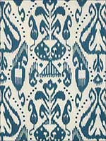Kiva Embroidered Ikat Lapis Fabric 69480 by Schumacher Fabrics for sale at Wallpapers To Go