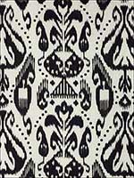Kiva Embroidered Ikat Raven Fabric 69482 by Schumacher Fabrics for sale at Wallpapers To Go