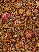 Fleurs De Touraine Mahogany Fabric 172723 by Schumacher Fabrics for sale at Wallpapers To Go