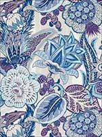 Zanzibar Linen Print Hyacinth Fabric 173523 by Schumacher Fabrics for sale at Wallpapers To Go