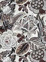 Zanzibar Linen Print Ebony And Mocha Fabric 173524 by Schumacher Fabrics for sale at Wallpapers To Go