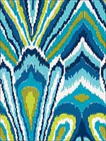 Peacock Print Pool Fabric 174280 by Schumacher Fabrics for sale at Wallpapers To Go