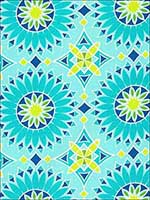 Soleil LA Print Aqua Fabric 174730 by Schumacher Fabrics for sale at Wallpapers To Go