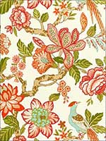 Huntington Gardens Coral Fabric 175561 by Schumacher Fabrics for sale at Wallpapers To Go