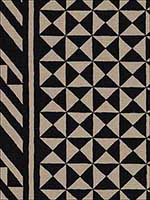 Nuba Black On Natural Fabric 176300 by Schumacher Fabrics for sale at Wallpapers To Go