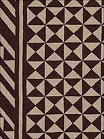 Nuba Brown On Natural Fabric 176301 by Schumacher Fabrics for sale at Wallpapers To Go