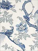 Arbre Chinois Porcelain Fabric 174081 by Schumacher Fabrics for sale at Wallpapers To Go